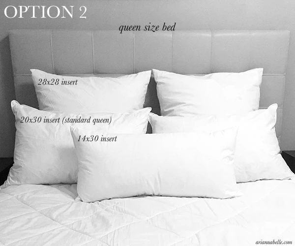 Pillow Size Guide for Queen Beds  Arianna Belle